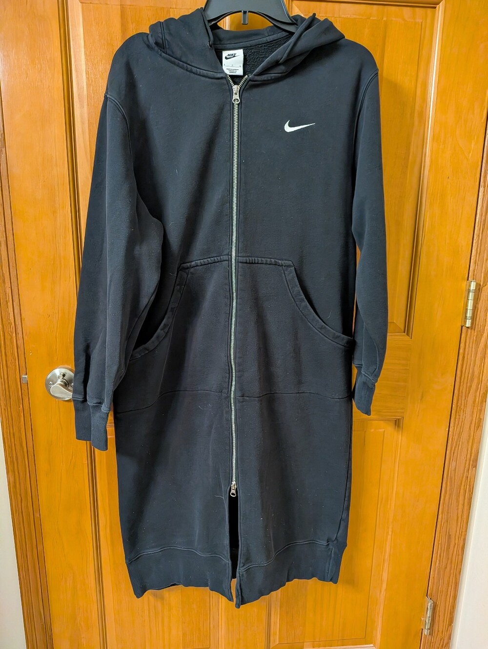 Women's Full Length Nike Zipper Dress/Coat, Black, M